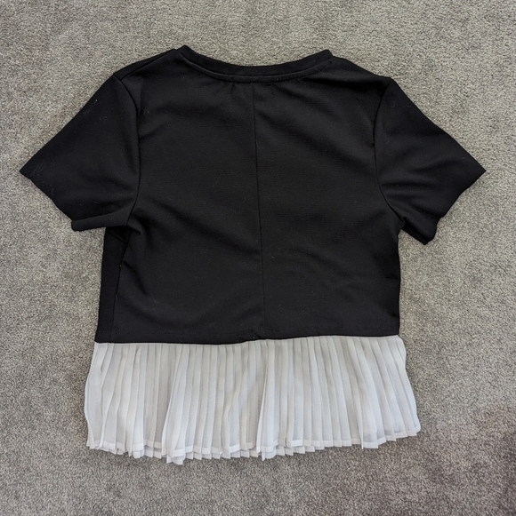 SEDUCTIONS white frill black short sleeve blouse tshirt Medium - Picture 2 of 8